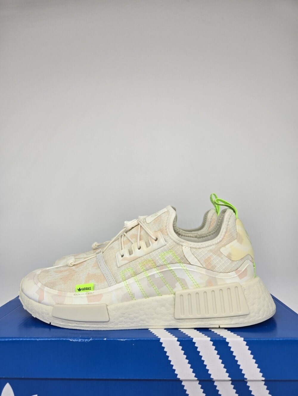 Adidas Men's NMD_R1 TR GW0607 Off White Solar Green Camo Shoes Size 11.5